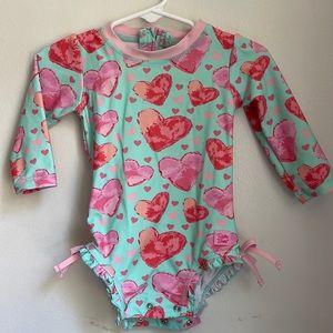 Ruffle Butts rashguard swimsuit size 6-12mon